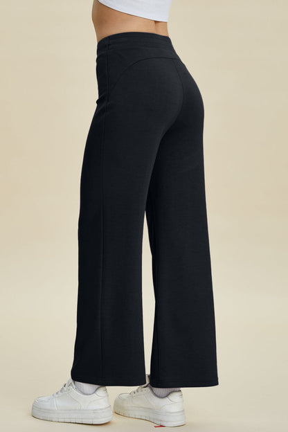 Basic Bae Full Size Air Scuba Drawstring Wide Leg Pants.