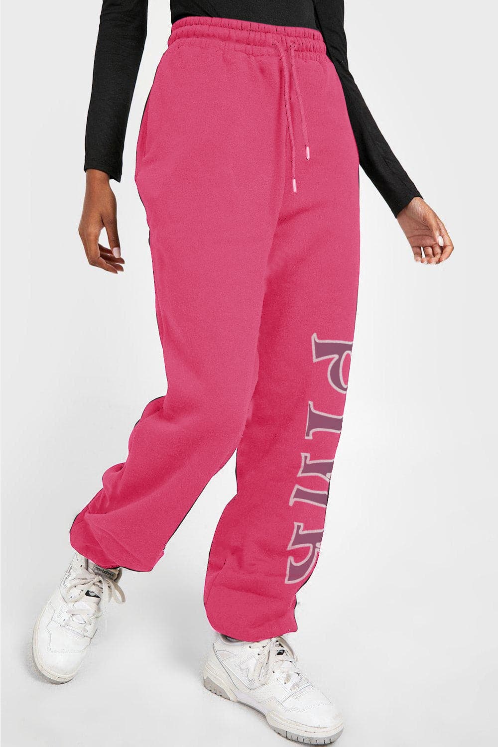 Simply Love Full Size PINK Graphic Sweatpants.