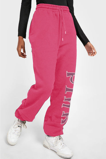 Simply Love Pink Graphic Sweatpants