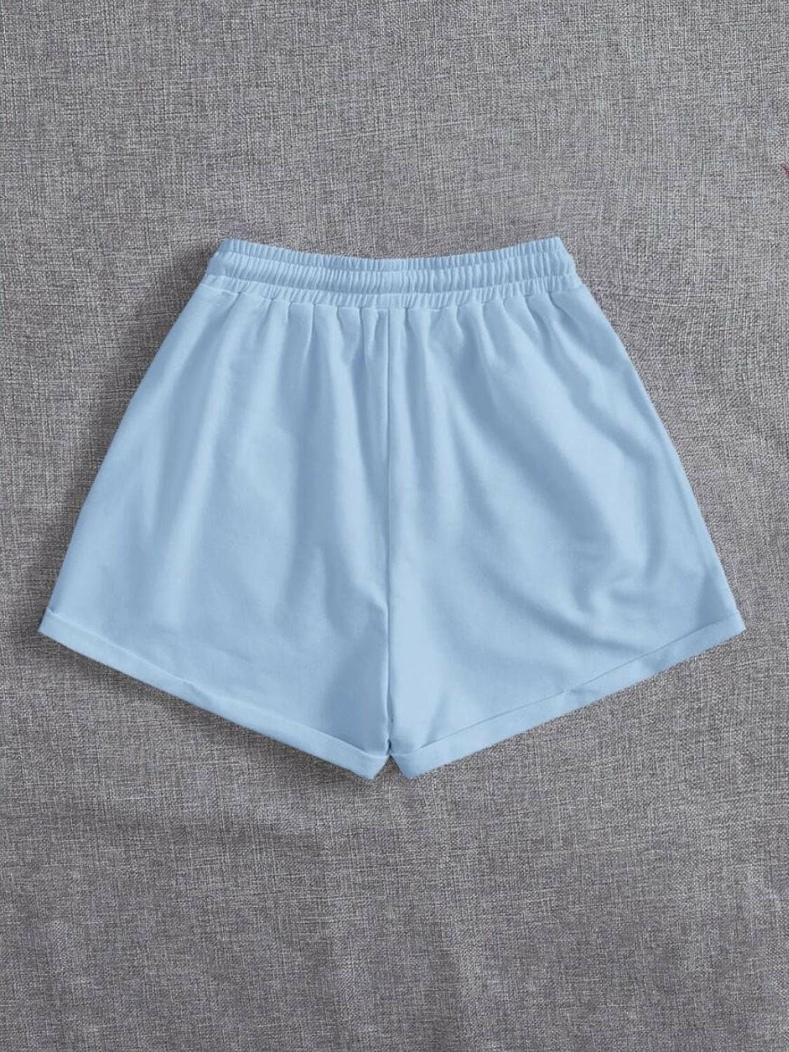 Drawstring Pocketed Elastic Waist Shorts.