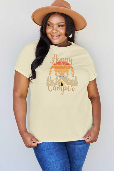 Simply Love Full Size HAPPY CAMPER Graphic T-Shirt.