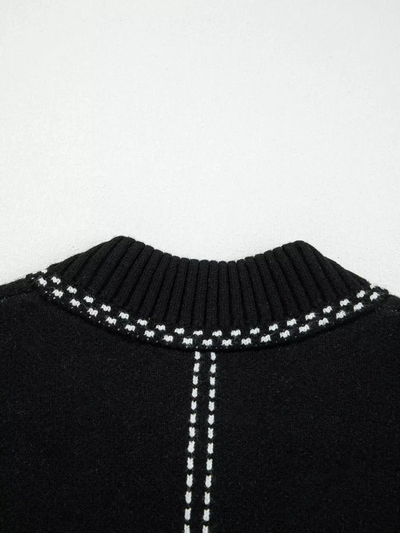 Contrast Trim Button up Sweater Cardigan Simply Love