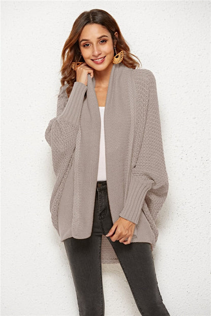 Open Front Batwing Sleeve Cardigan.