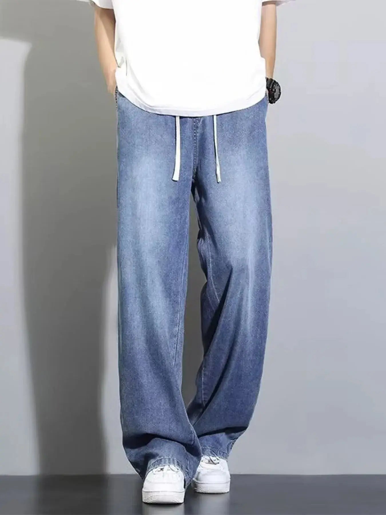 Men's Full Size Vintage Wash Wide Leg Jeans Plus Size Simply Love