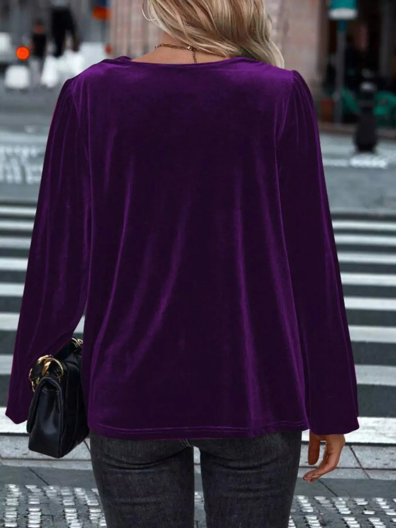 Full Size Velvet Cowl Neck Blouse Plus Size Simply Love