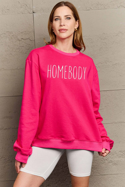 Simply Love Full Size HOMEBODY Graphic Sweatshirt.