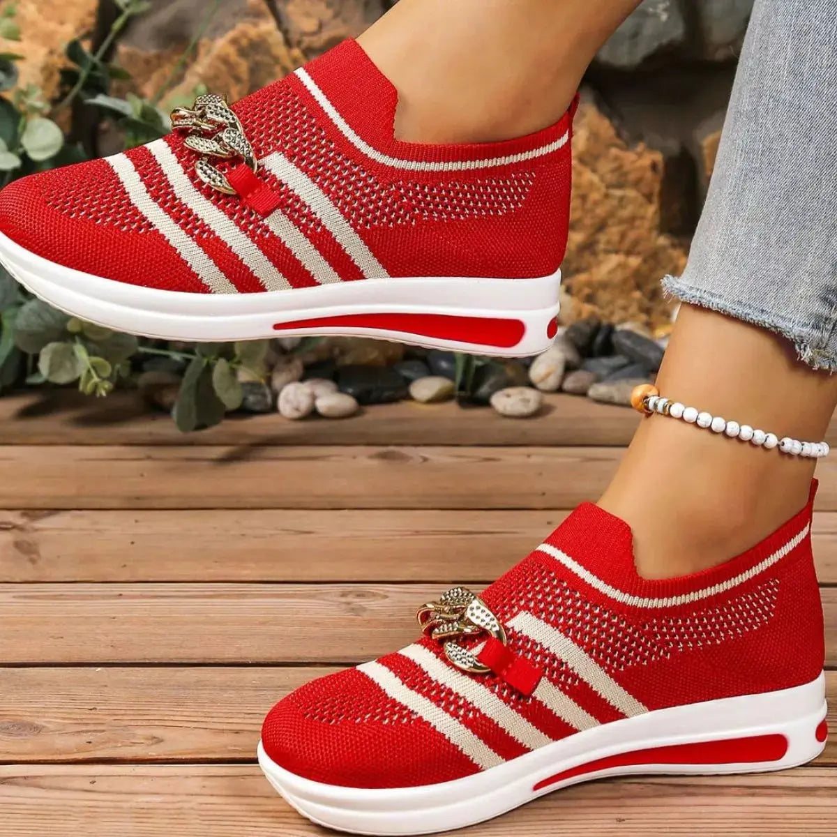 Round Toe Mesh Slip-Ons Simply Love