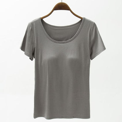 Round Neck Modal T-Shirt with Bra.