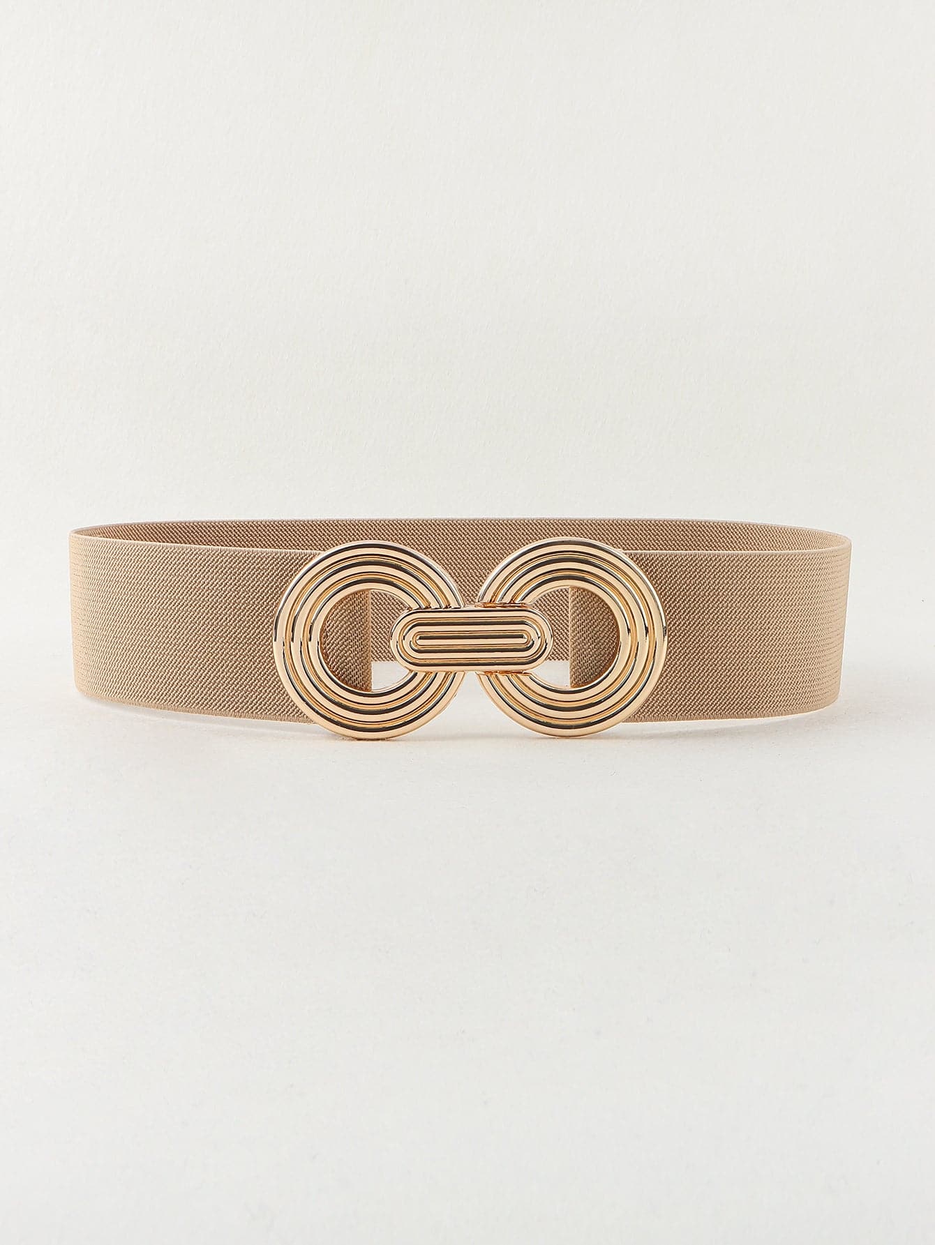 Geometric Buckle Elastic Wide Belt.