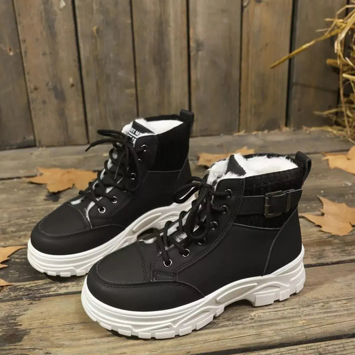 Plush Lining Lace Up Boots Simply Love