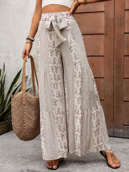 Printed Wide Leg Pants.