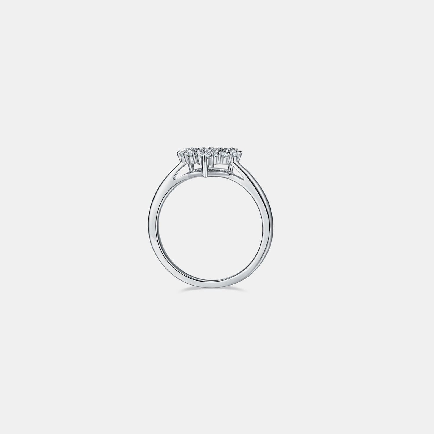 Moissanite 925 Sterling Silver Heart Ring.