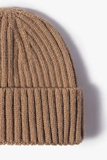 Rib-Knit Cuff Beanie.