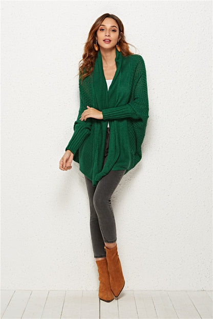 Open Front Batwing Sleeve Cardigan.