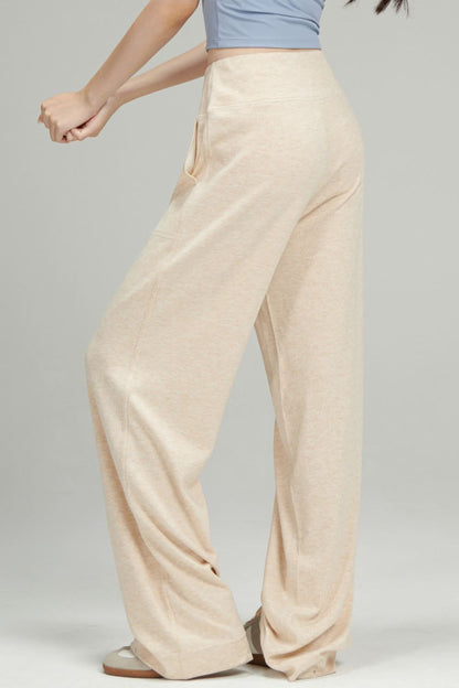 Casual Comfort Wide Leg Drawstring Pants with Pockets