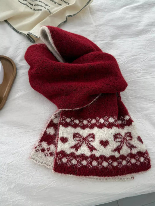 Warm Knitted Bowknot Scarf Simply Love