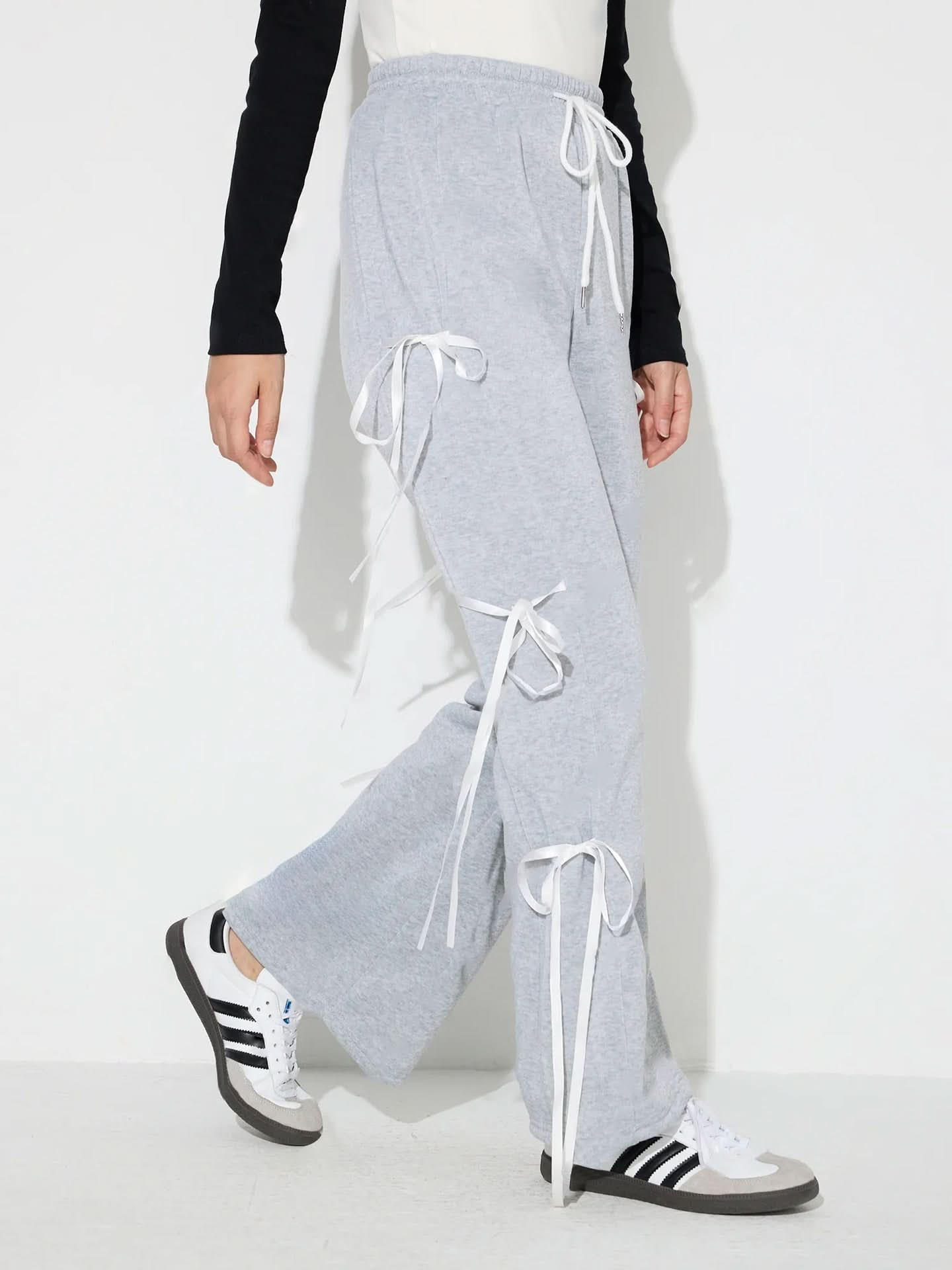 Bow Accent Drawstring Trousers