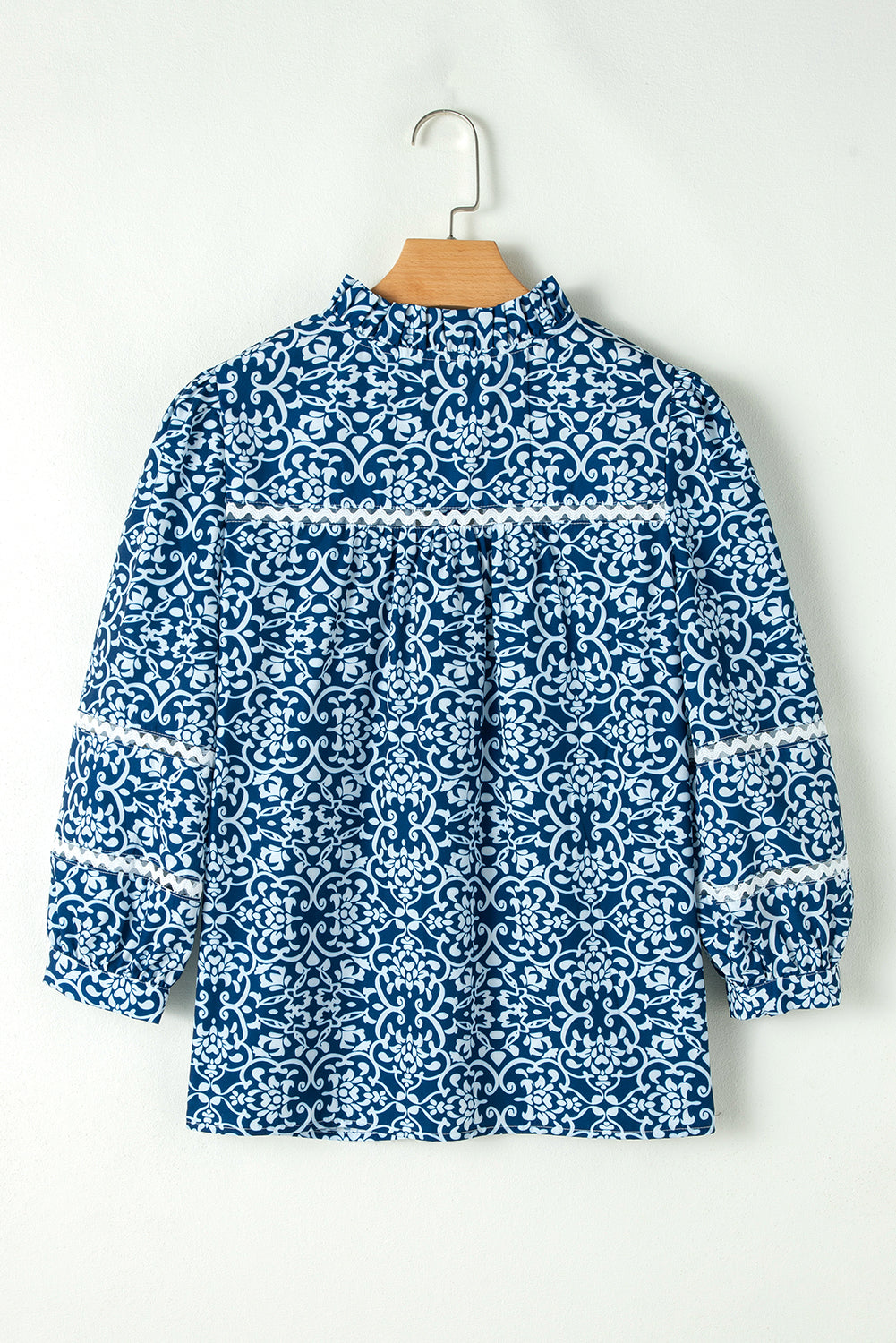 Blue floral button-up shirt