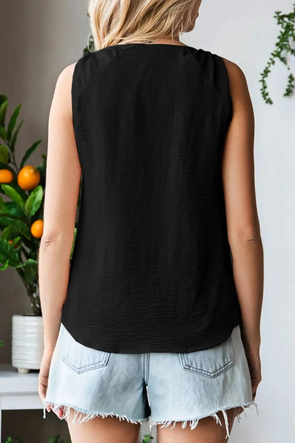 V Neck Knotted Shoulder Vest Simply Love