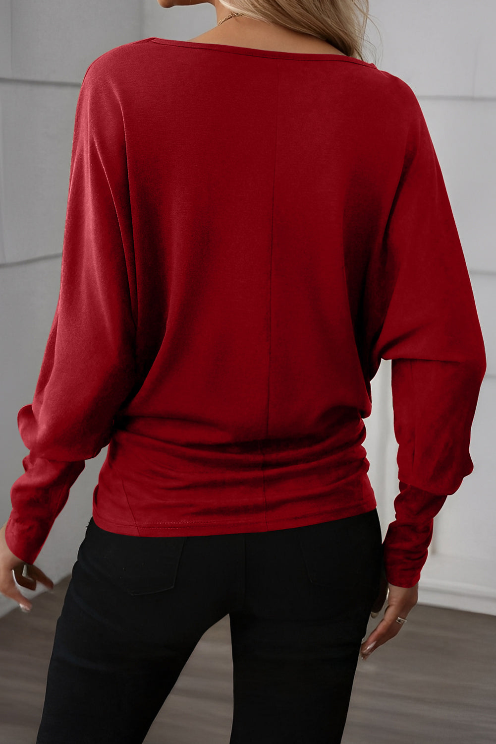 Dear-Lover Red Long Sleeve Women's Casual Top Everyday Comfort Style Dear-Lover Dropshipping