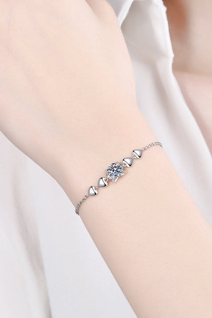 1 Carat Moissanite Heart Bracelet.