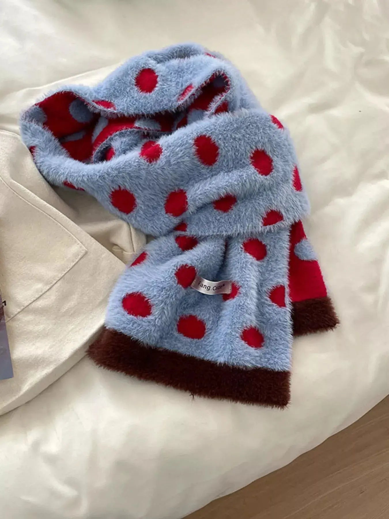 Fuzzy Polka Dot Scarf Simply Love