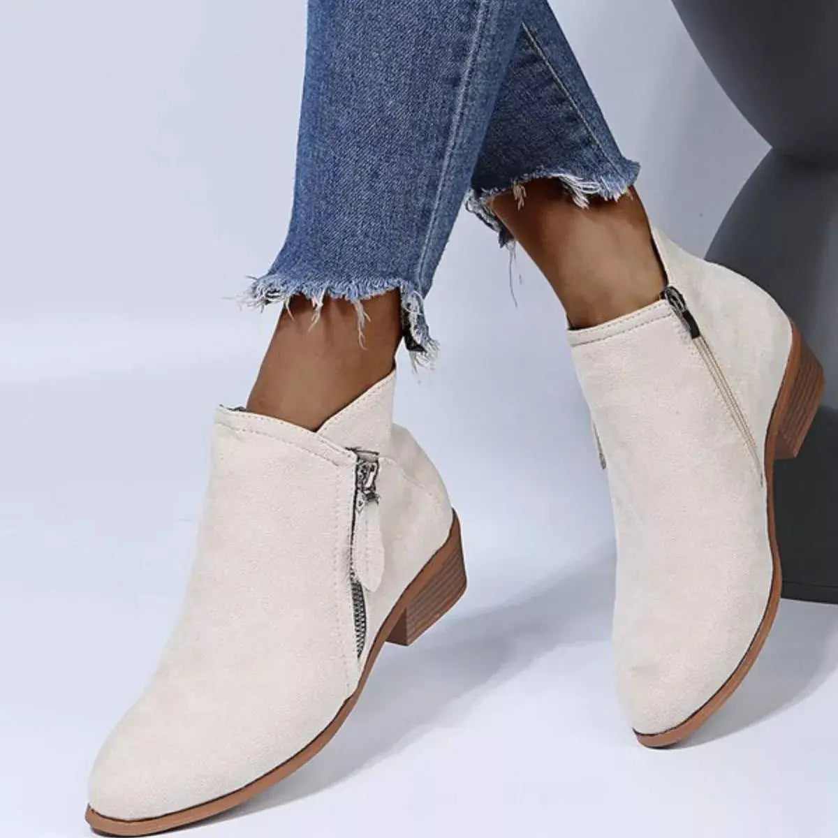 Point Toe Block Heels Boots Simply Love