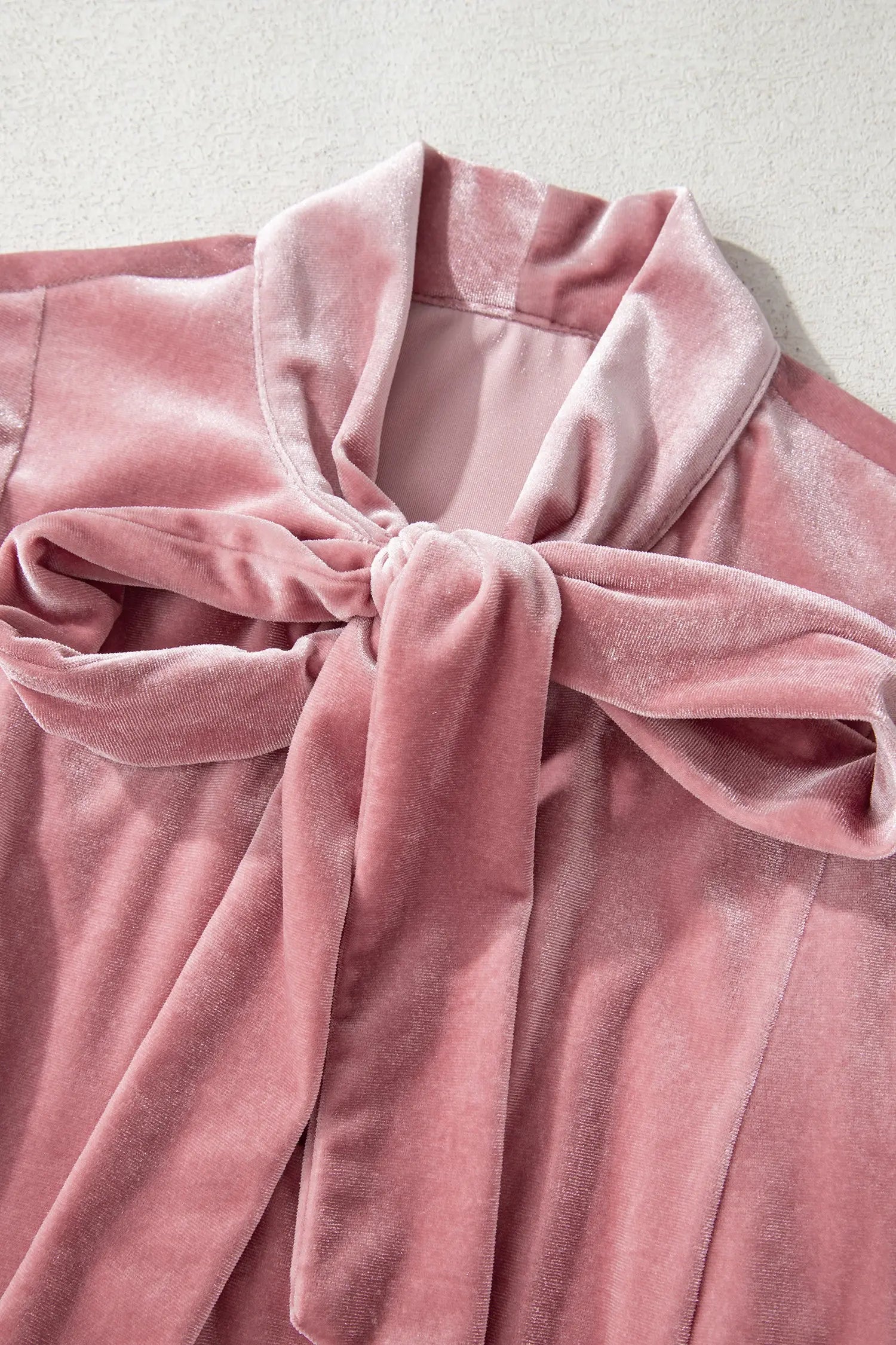 Dear-Lover Velvet Blouse Women's Office Elegant Solid Top w/ Ribbon Bow Detail Dear-Lover Dropshipping