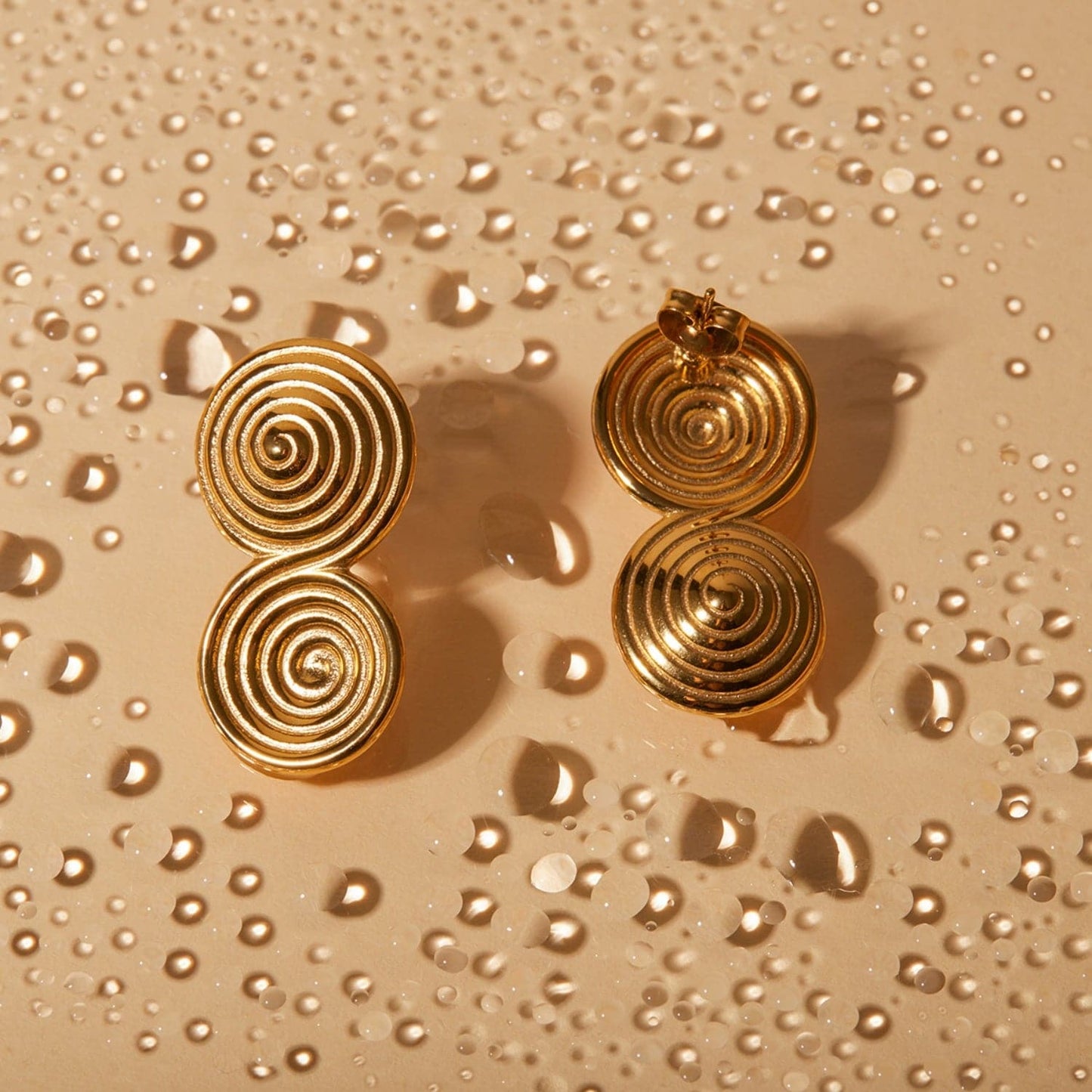 18K Gold-Plated Stainless Steel Earrings.