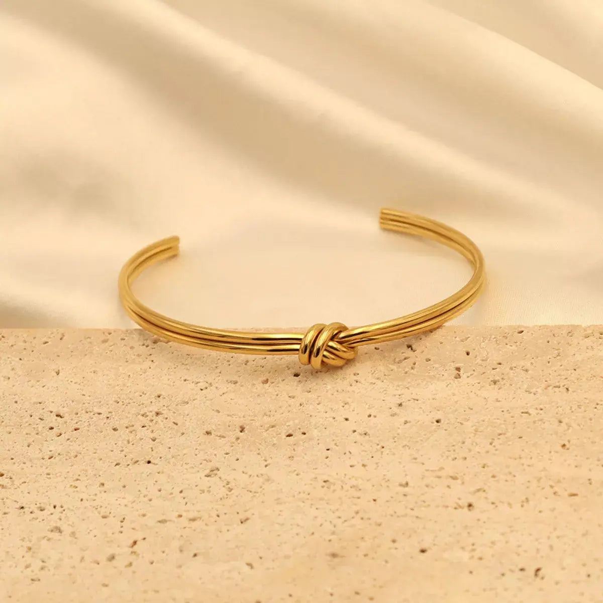 18K Gold-Plated Knot Open Bracelet Simply Love