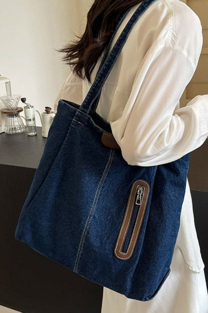 Chic medium denim tote bag