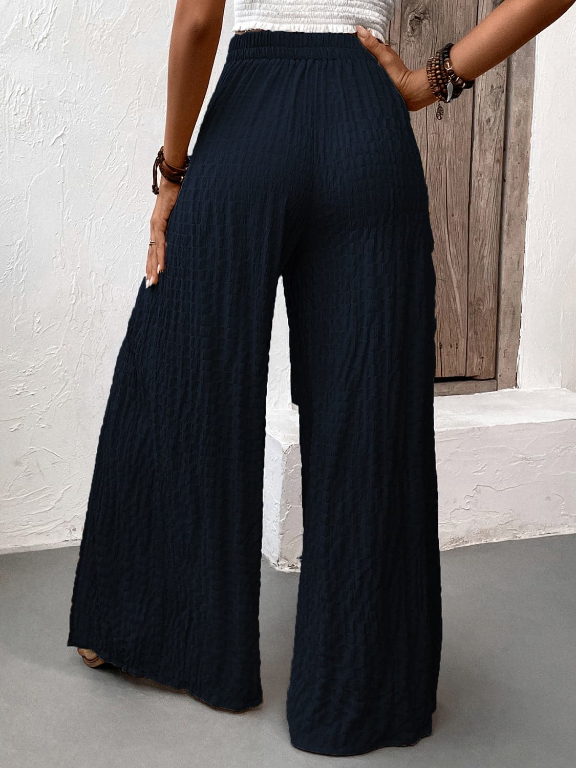 Slit Detail Honey Wide Leg Trousers