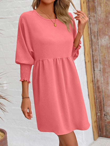 Round Neck Lantern Sleeve Mini DressFeatures: Basic style
Sheer: Opaque
Stretch: Slightly stretchy
Body: Not lined
Material composition: 100% polyester
Care instructions: Machine wash cold. Tumble dry Love Salve Round Neck Lantern Sleeve Mini Dress