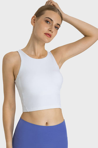 Feel Like Skin Highly Stretchy Cropped Sports Tank.