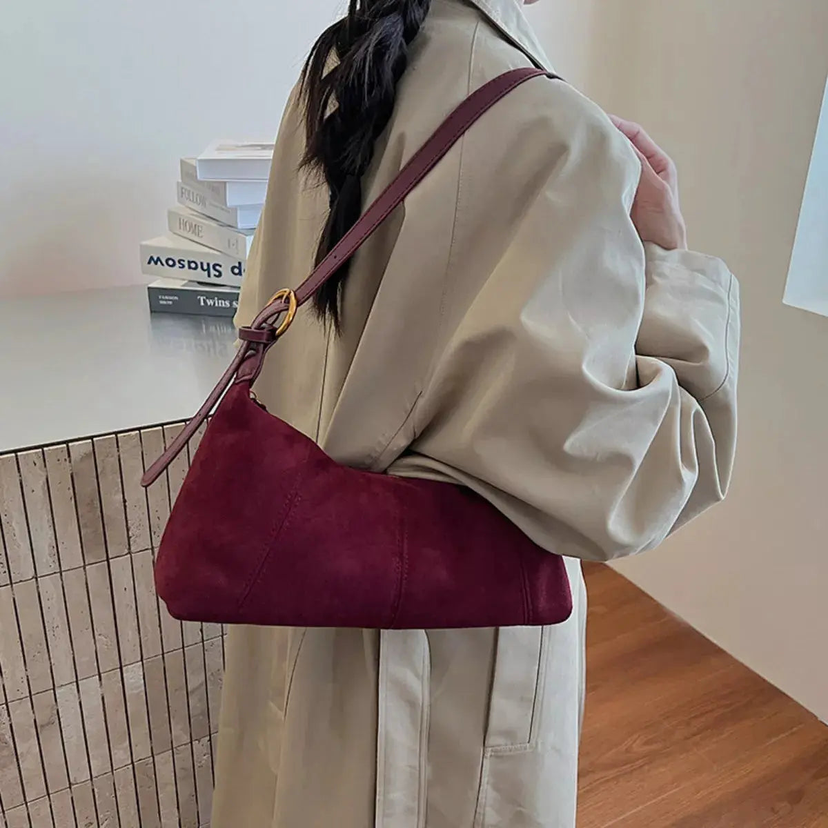Lightweight Solid Color Shoulder Bag Simply Love