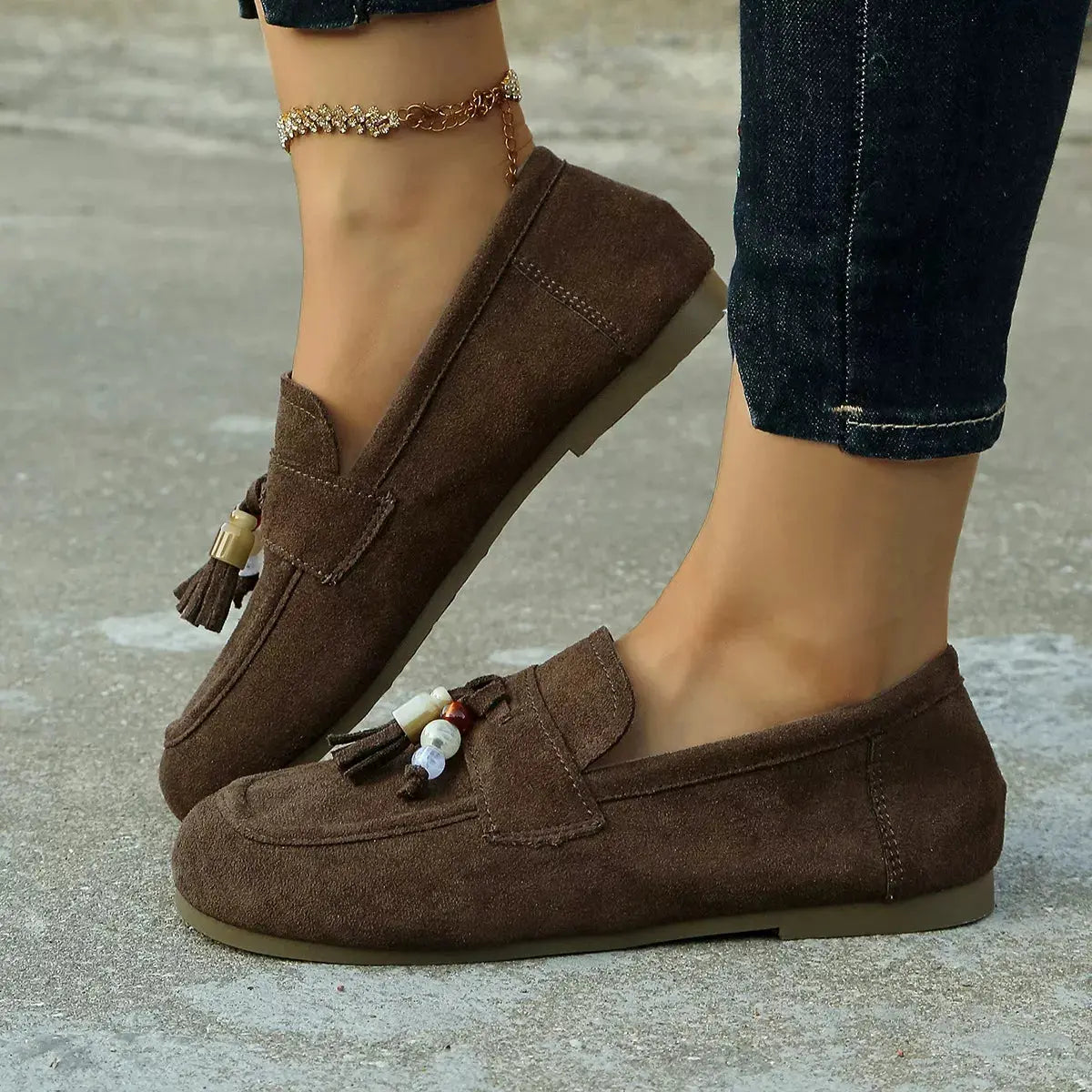 Tassel Round Toe Slip-Ons Simply Love
