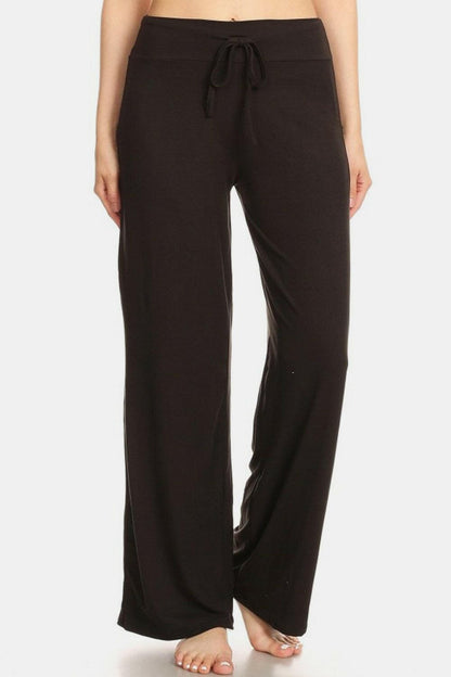 Chic High Waist Wide Leg Drawstring Trousers