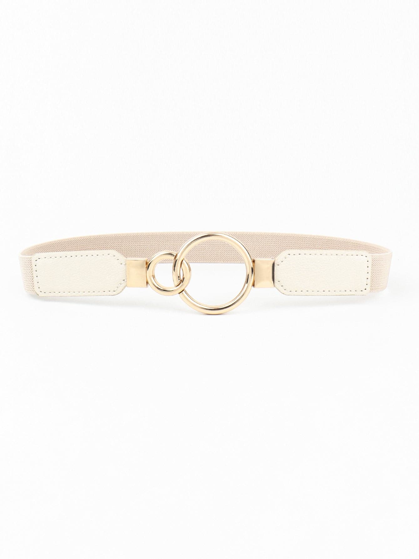 Double Ring Buckle Elastic PU Belt.