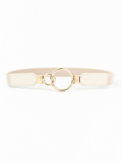 Double Ring Buckle Elastic PU Belt.