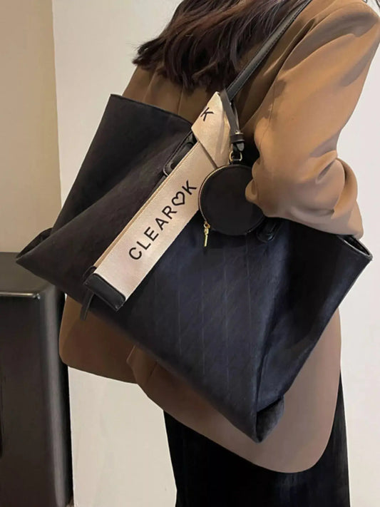 Imported Velvet Tote Bag Large Capacity With Coin Purse And Strap Simply Love