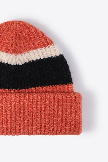 Tricolor Cuffed Knit Beanie.