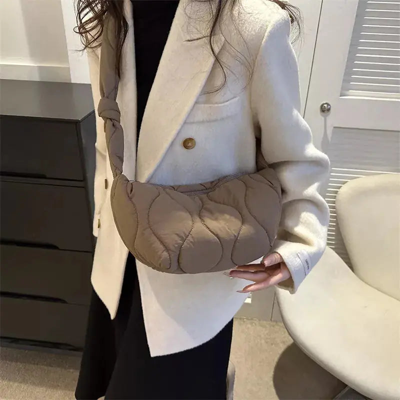Solid Color Quilted Crossbody Bag Simply Love