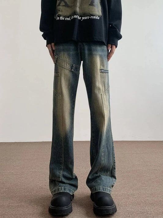 Men's Vintage Wash Flare Jeans Simply Love