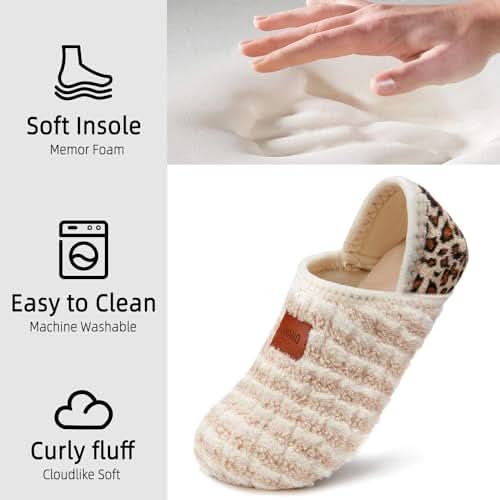 House Slippers for Women Men Indoor Barefoot Slippers Socks Furry Slip on House Shoes Cozy Comfy Slippers for Home Bedroom Travel Yoga - Love Salve 