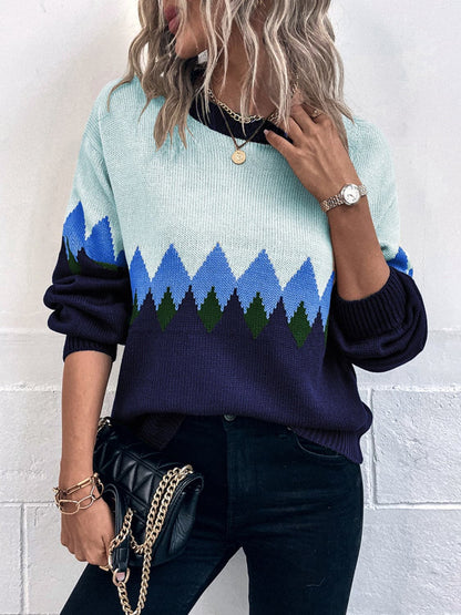 Round Neck Dropped Shoulder Sweater.