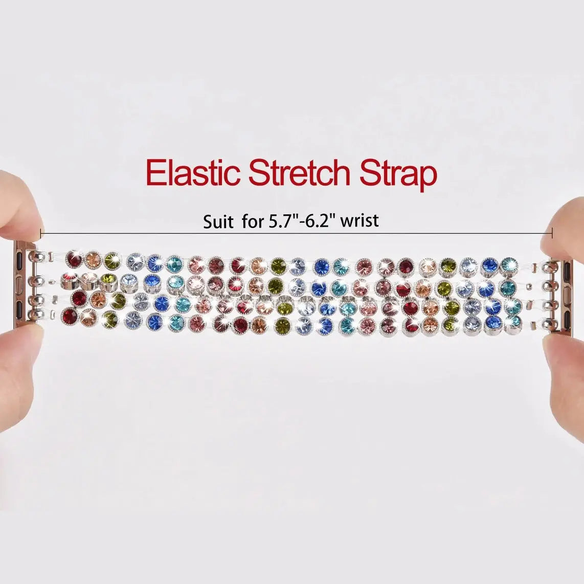 Watch Bands - Multicolor or Clear Rhinestone Strap - Apple Compatible MM