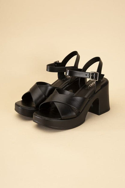 TOUCH-S Crisscross Sandal Heels.