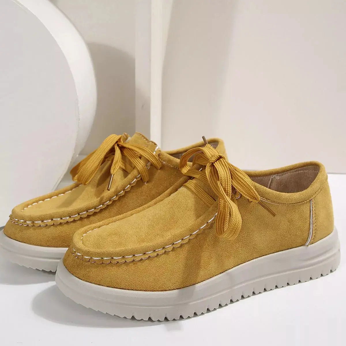 Lace-Up Round Toe Loafers Simply Love