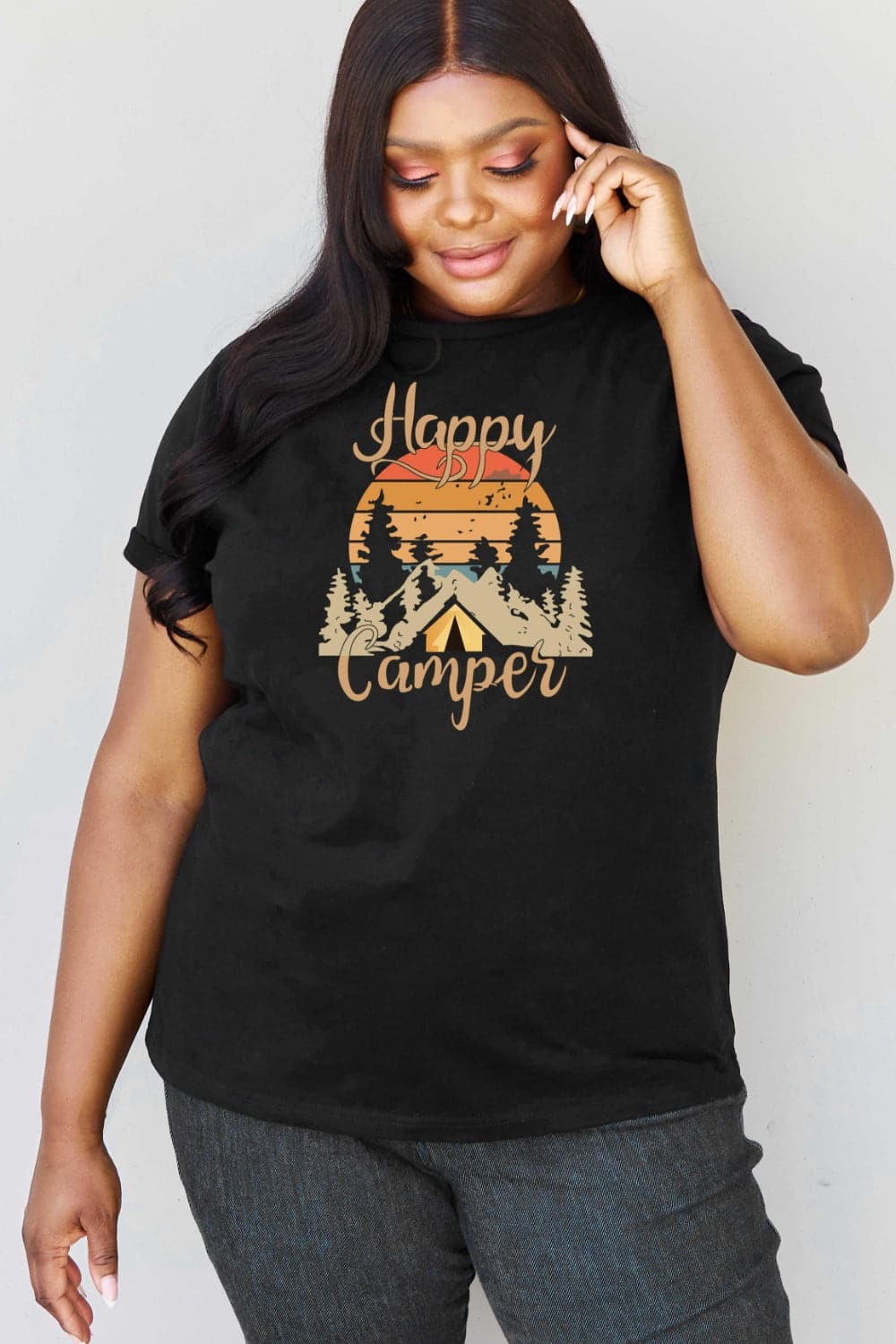 Simply Love Full Size HAPPY CAMPER Graphic T-Shirt.