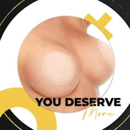 Invisible silicone nipple covers with reusable adhesive – discreet pasties for braless comfort and convenience